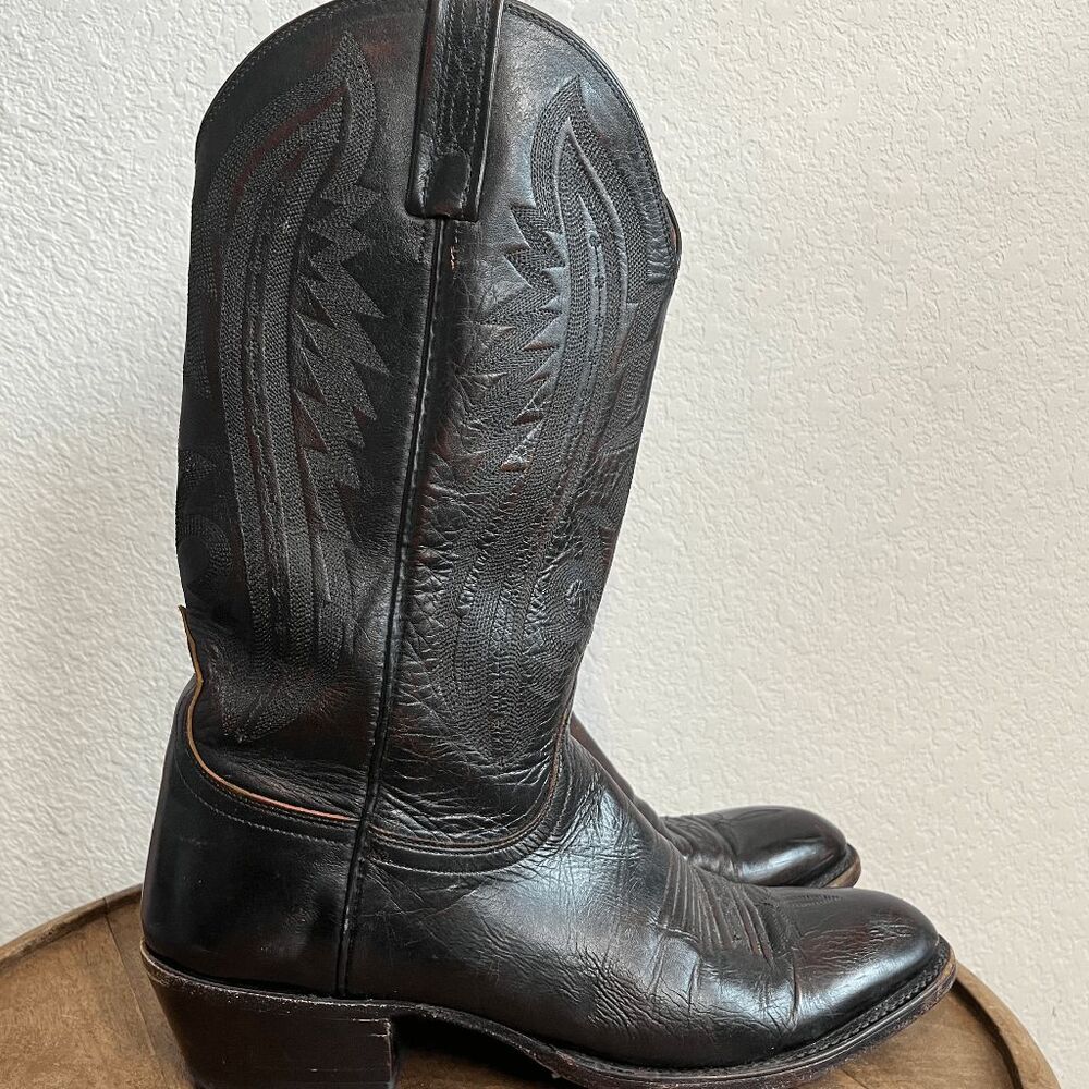 Lucchese 2000 Cowboy Western Boots Exotic Kangaroo Black Cherry Men's Size 9 - Picture 5 of 12